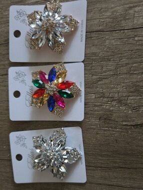 EILAS Multicolor Crystal Flower Brooch - Women Accessories
